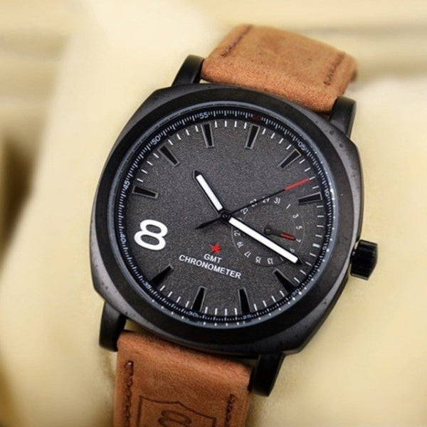 Brown Leather Strap Analog Watch for Men