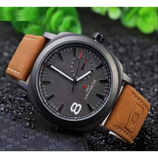 Brown Leather Strap Analog Watch for Men